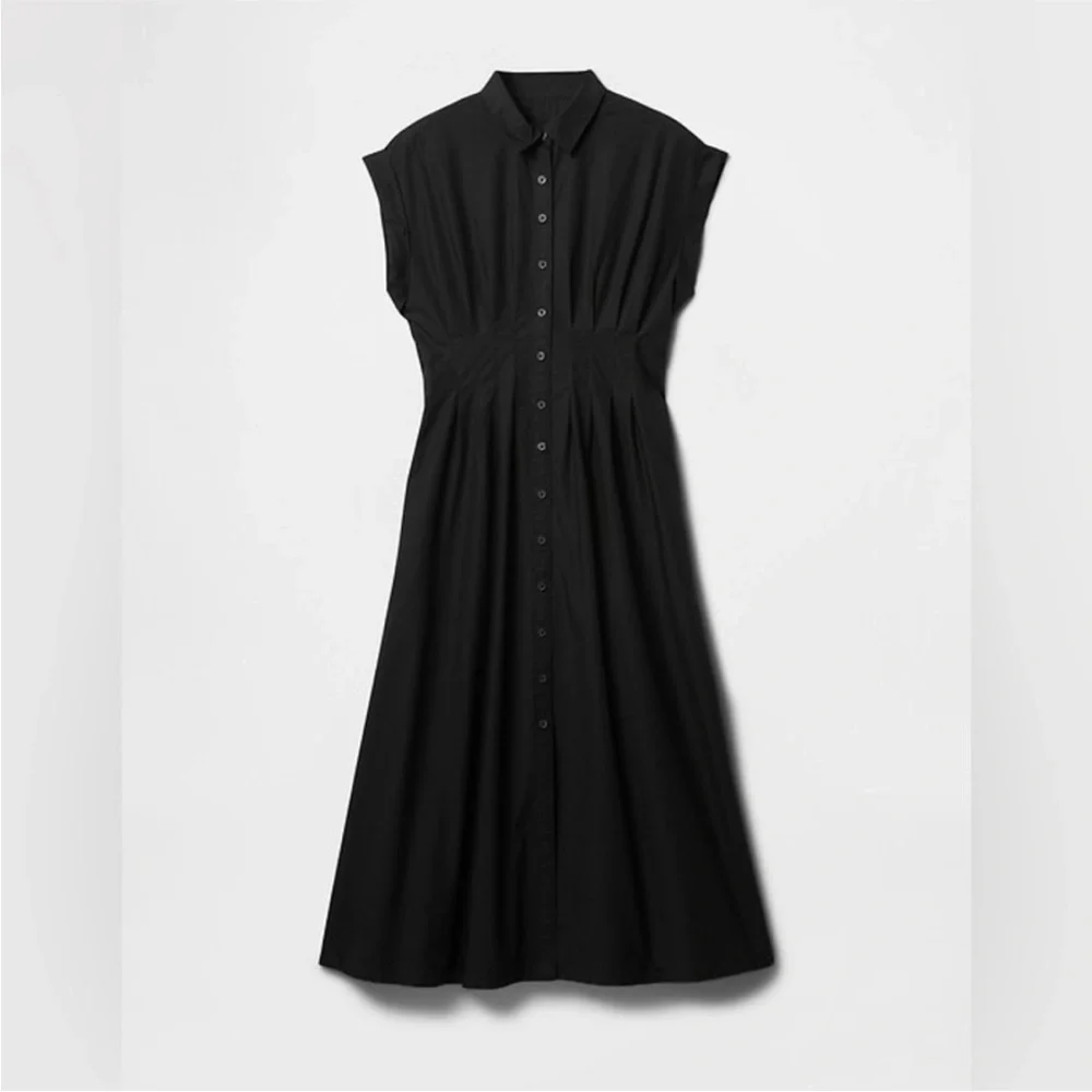 NWT! Gap Poplin Midi Black Shirtdress Contemporary - Multiple 🎻 - Picture 3 of 9